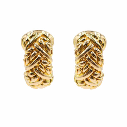 Boucles d'oreilles Chimento - Boucles d'oreilles créoles torsadées en or jaune 58 Facettes