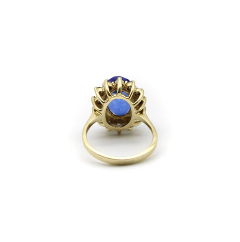 Bague 54 Bague en or tanzanite et halo de diamants par LeVian 58 Facettes