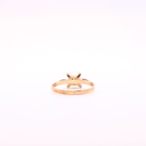 Bague Bague solitaire avec perle de culture or jaune 58 Facettes