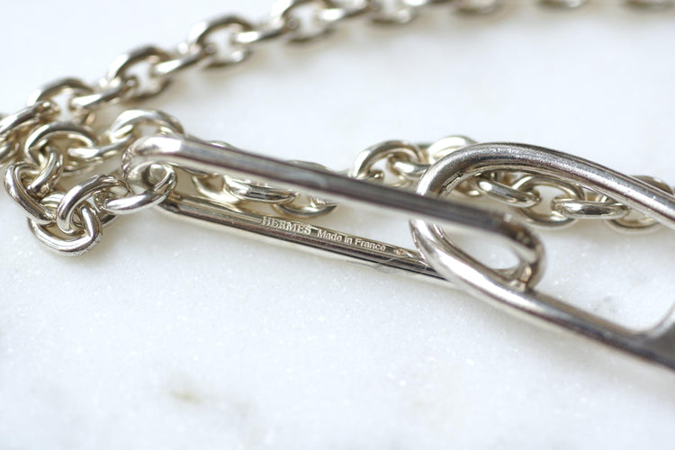 Collier Hermès Sautoir Chaine d'Ancre Twist en Argent 100 cm 58 Facettes