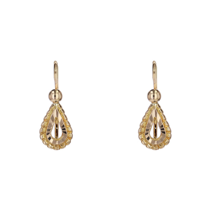 Boucles d'oreilles anciennes dormeuses or jaune