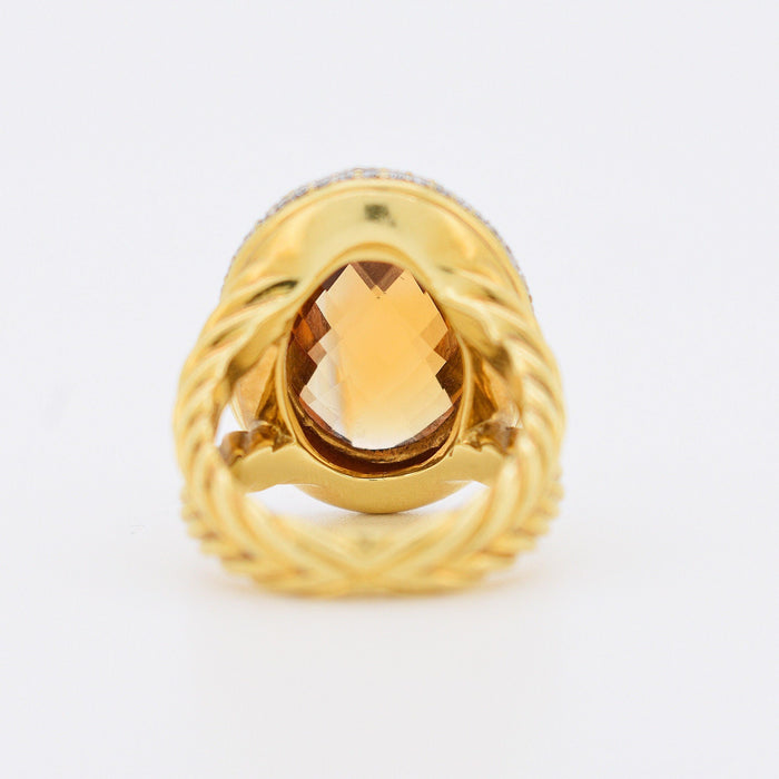 Bague DAVID YURMAN - Bague cocktail en or jaune topaze champagne et diamants 58 Facettes 198