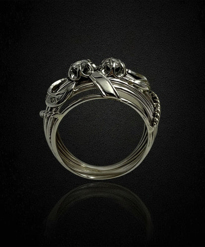 Bague Bague « mille fili » bombée ornée de diamants. Italie, années 1950. 58 Facettes