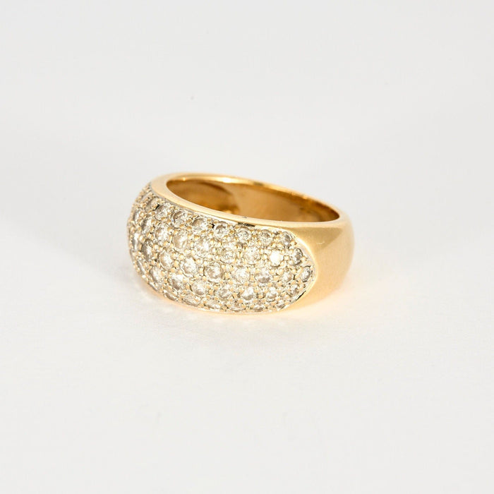 Bague 53.5 Bague Jonc Or Jaune Pavage Diamants 58 Facettes