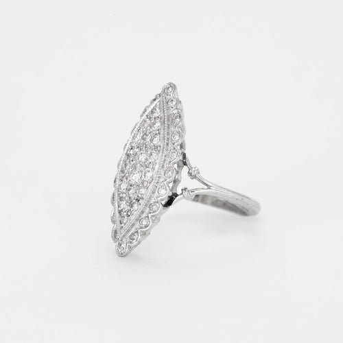 Bague 53 Bague marquise or gris diamants 58 Facettes GU69