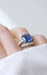 Bague 54 Bague Saphir Ceylan 7.94 Cts et diamants sur or blanc 58 Facettes