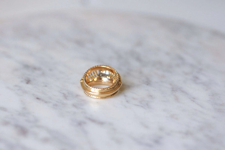 Bague 55 Bague fil vintage or rose et diamants 58 Facettes