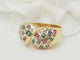 Bague 61 Bague pavée en or jaune, diamants et pierres précieuses 58 Facettes 22233