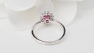 Bague 54 Bague marguerite or blanc, rubis ovale, diamants 58 Facettes 32240