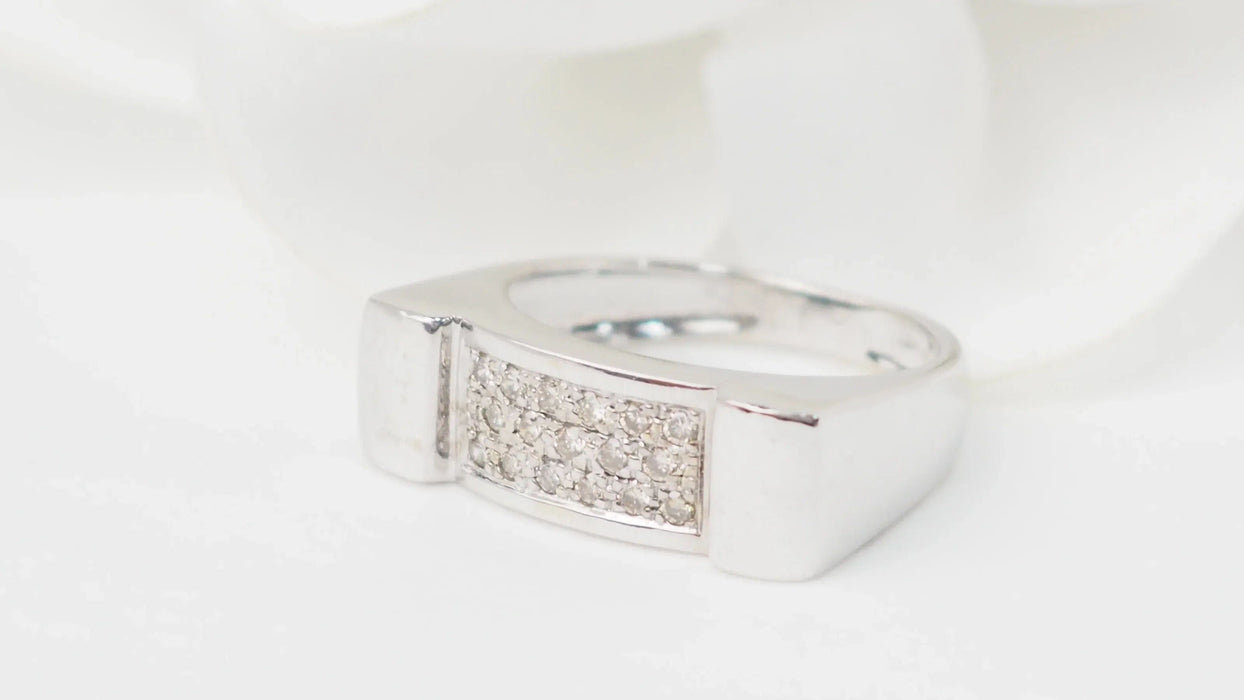 Bague 50 Bague or blanc diamants 58 Facettes 23016