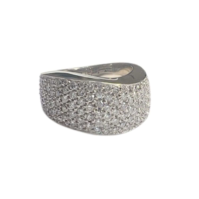 Bague 57 Bague de style contemporain en or blanc avec diamants 58 Facettes Q194B