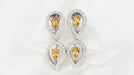 Boucles d'oreilles Pendants d'oreilles or blanc, citrines et diamants 58 Facettes 32804