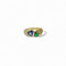 Bague Bague deux cœurs blottis en or jaune, saphir et émeraude 58 Facettes