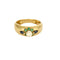 Bague en Or jaune, émeraudes, saphir et perle