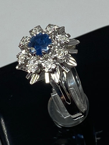 Bague 50 Bague de fiançailles en or, saphir, diamants 58 Facettes