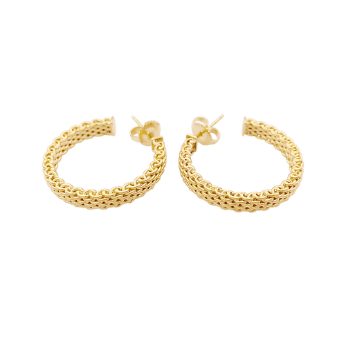 Boucles d'oreilles Créoles Tiffany & Co "Somerset" or jaune. 58 Facettes 34314