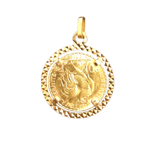 Pendentif Pendentif ancien 20 Francs Marianne or jaune 58 Facettes