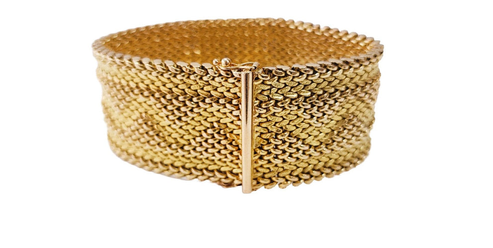 Bracelet Bracelet ruban souple en or jaune, maille polonaise 58 Facettes Bra.Polon.1762