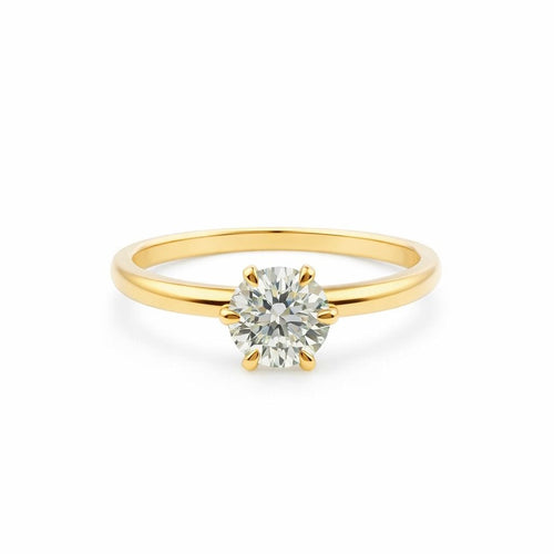Bague 57 Solitaire en or jaune et diamant 58 Facettes 50351
