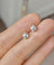 Boucles d'oreilles Puces d’oreilles serties de diamants taille rose en or blanc 18k 58 Facettes