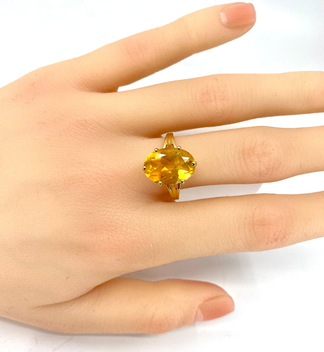 Bague 58 Bague en or jaune et citrine 58 Facettes AB324