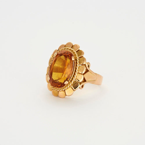 Bague 60 Bague or jaune citrine 58 Facettes LP629