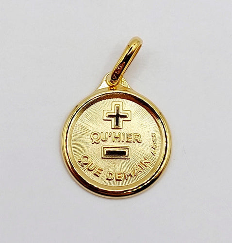 Pendentif AUGIS - Pendentif médaille d'amour or  "+ qu'hier - que demain" - L'Originale Mini 58 Facettes J10386X000