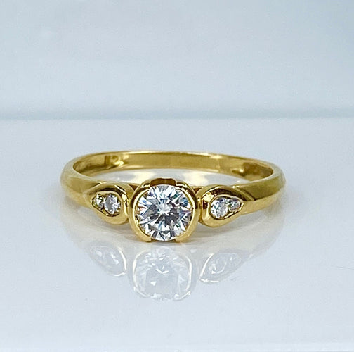 Bague 52 Bague solitaire  or 18 diamant central 0,30 carat 58 Facettes AB636