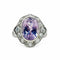 Bague 55 Bague en platine avec diamants et kunzite 58 Facettes 50336