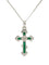 Pendentif Pendentif croix en or avec émeraudes et diamants 58 Facettes 50240