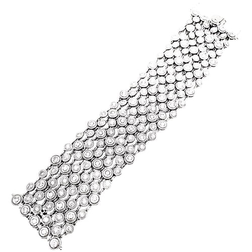 Bracelet Bracelet souple, or blanc et diamants. 58 Facettes 35199
