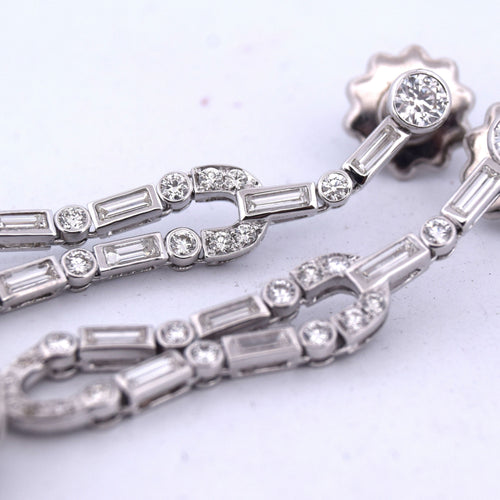 Boucles d'oreilles ART DÉCO' - BOUCLES D'OREILLES EN PLATINE - PERLES NATURELLES ET DIAMANTS 58 Facettes