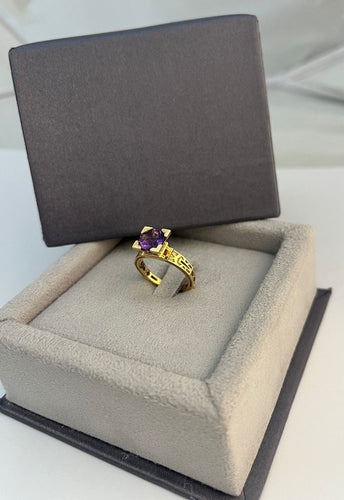 Bague 53 TOURNAIRE Paris, French Kiss, bague or jaune améthyste 58 Facettes 123577.07