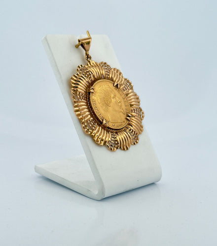 Pendentif Pendentif vintage or 18 carats et pièce de 20 Francs Napoléon 58 Facettes
