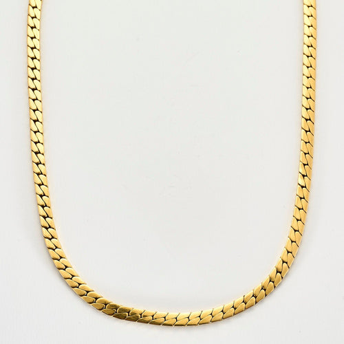 Collier Collier Or Jaune Maille Gourmette Plate 58 Facettes