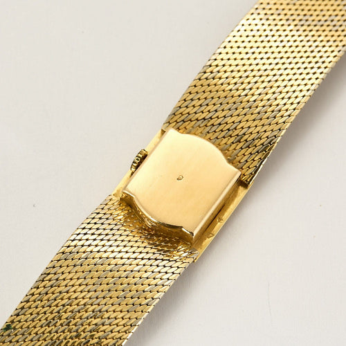 Montre OMEGA - Montre bracelet de dame 2 tons d'or (750) satiné, de forme carrée à mouvement mécanique. 58 Facettes RAM3009