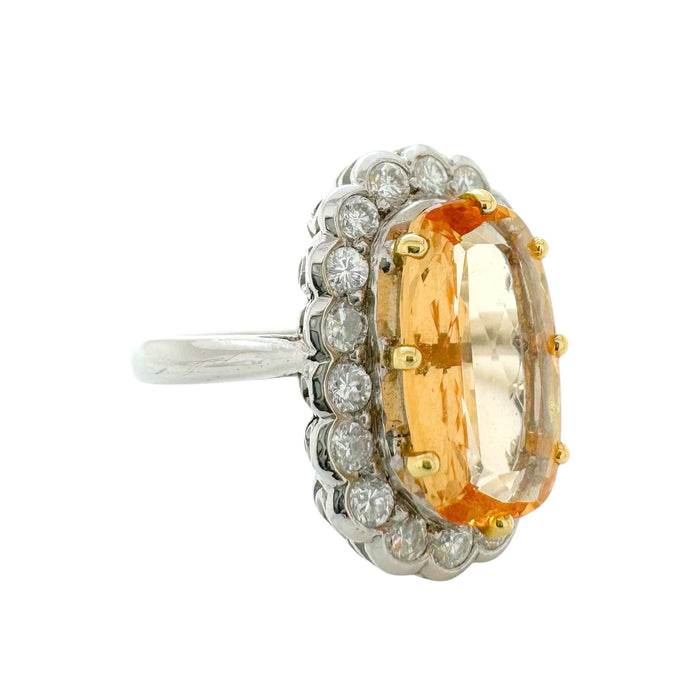 Bague 47 Bague vintage or blanc citrine 58 Facettes