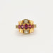 Bague 55 Bague Tank or jaune rubis et diamants 58 Facettes LP989/13