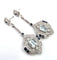 Boucles d'oreilles Boucles d'oreilles en platine avec saphirs carrés et diamants 58 Facettes