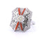 Bague 54 Bague en platine avec diamants et corail 58 Facettes