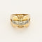Bague 59 Bague type tank en or jaune et or gris, diamants 58 Facettes TAR1364