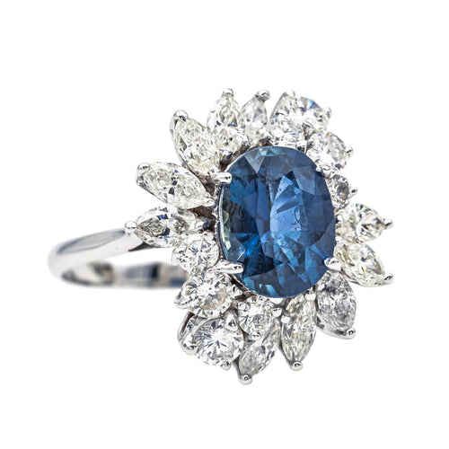 Bague 53 Bague Pompadour Or blanc Saphir, Diamant 58 Facettes 3951650CN