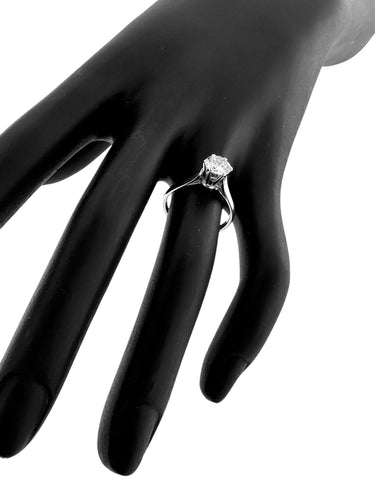 Bague 51 Bague solitaire or blanc certifiée HRD avec diamant naturel de 1,00 carat 58 Facettes