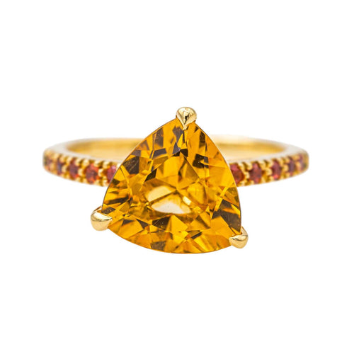 Bague 53 Bague  Or jaune Citrine, Grenat 58 Facettes 4167003RV