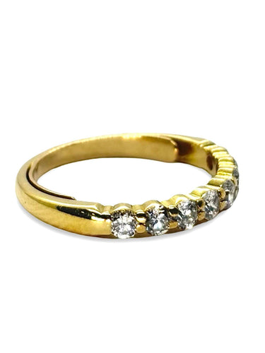 Bague 52.5 Demi-alliance or jaune et diamants 0,65 ct 58 Facettes 1294