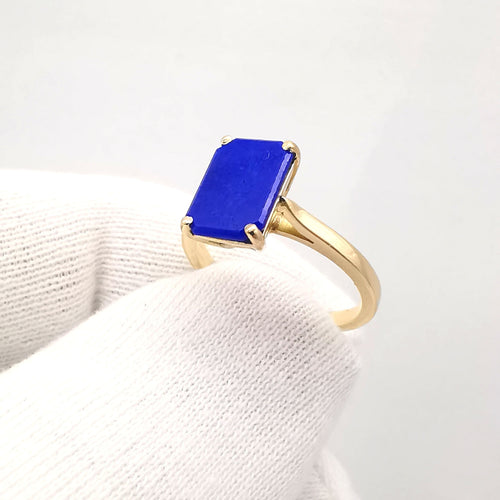 Bague 53 Bague or jaune lapis lazuli 58 Facettes