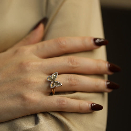 Bague 55 Bague Messika Butterfly en or rose 18K - 0,30 ct de diamants G-VS - Vers 2010 - Taille 55 58 Facettes FB10264