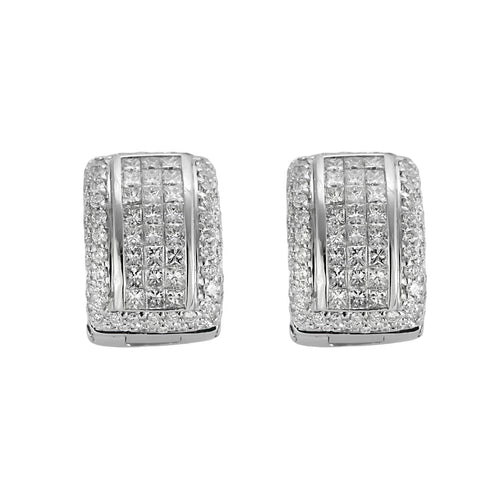 Boucles d'oreilles Boucles d'oreilles créoles or blanc et diamants 58 Facettes