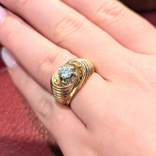 Bague 55 Bague en or jaune et diamant 58 Facettes 30295