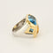 Bague 55 MARINA B - Bague bicolore or jaune et or blanc topaze citrine 58 Facettes